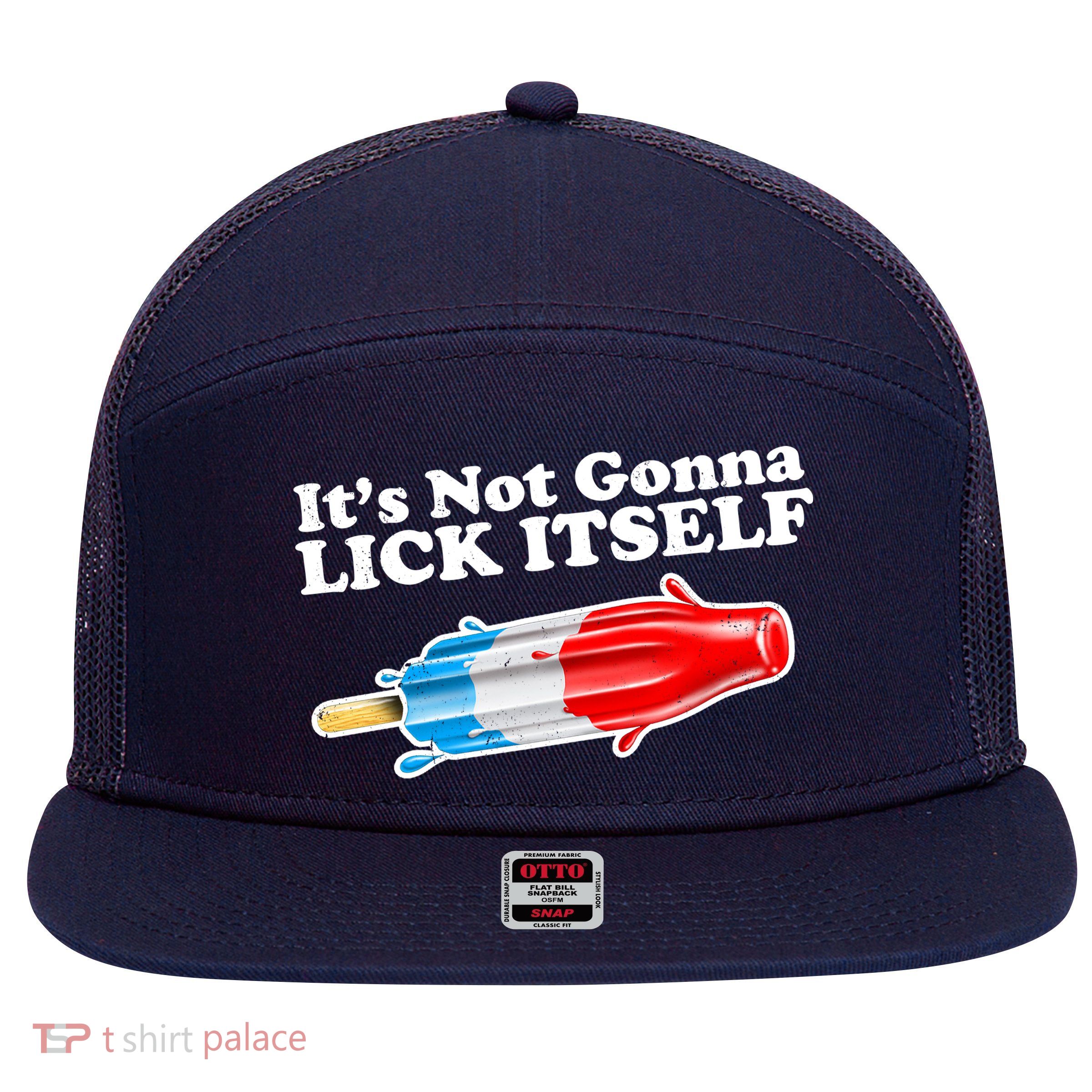 Its Not Gonna Lick Itself Funny Popsicle 7 Panel Mesh Trucker Snapback Hat