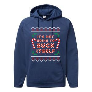 Its Not Going To Suck Itself Candy Cane Funny Christmas Joke Cute Gift Performance Fleece Hoodie