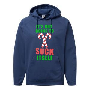 Its Not Going To Suck Itself Funny Inappropriate Xmas Gift Performance Fleece Hoodie