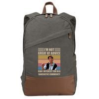 Im Not Great At The Advice Can I Interest You In A Sarcastic Comment Cotton Canvas Backpack