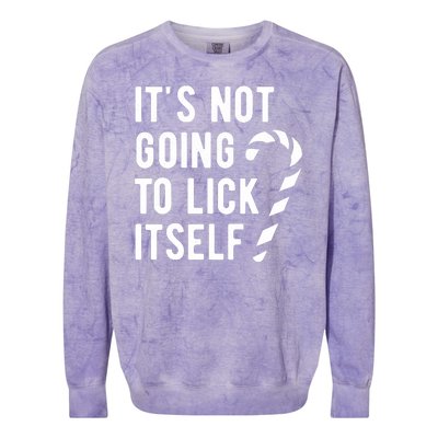 Its Not Going To Lick Itself Funny Christmas Colorblast Crewneck Sweatshirt