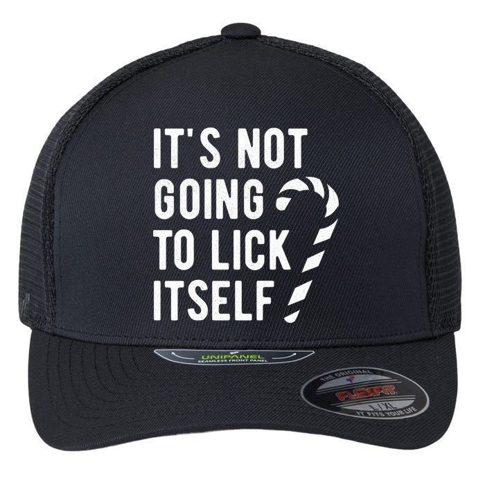 Its Not Going To Lick Itself Funny Christmas Flexfit Unipanel Trucker Cap