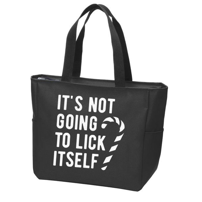 Its Not Going To Lick Itself Funny Christmas Zip Tote Bag