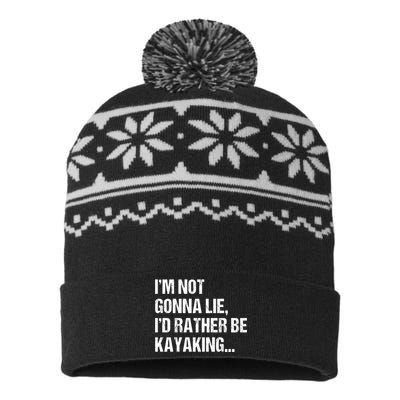 IM Not Gonna Lie ID Rather Be Kayaking Rowing Canoe Kayak Funny Gift USA-Made Snowflake Beanie