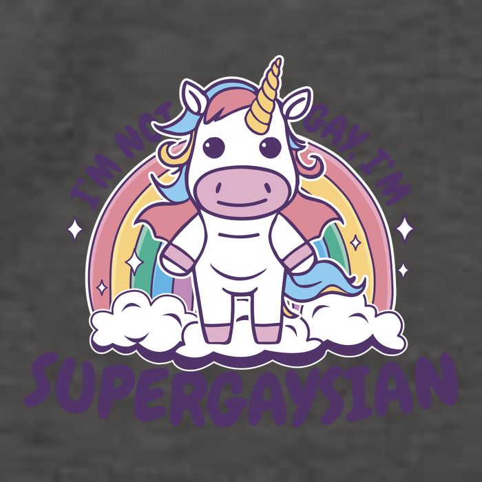 I'm Not Gay I'm Supergaysian Unicorn Lgbt With Rainbow Vector Backpack