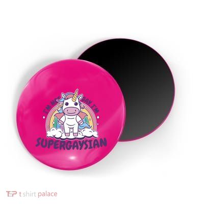 I'm Not Gay I'm Supergaysian Unicorn Lgbt With Rainbow Magnet