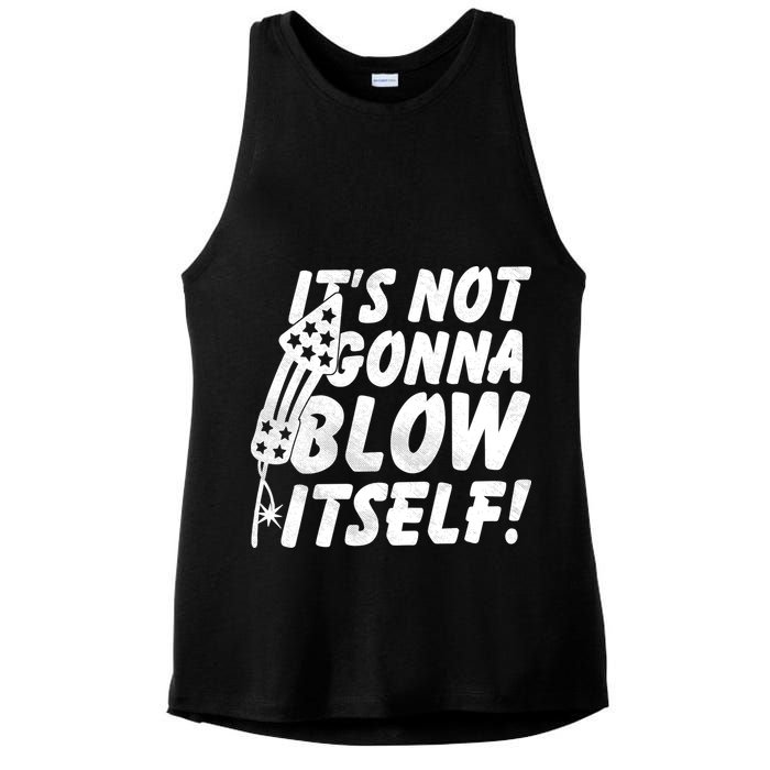 Its Not Gonna Blow Itself Firecracker Ladies PosiCharge Tri-Blend Wicking Tank