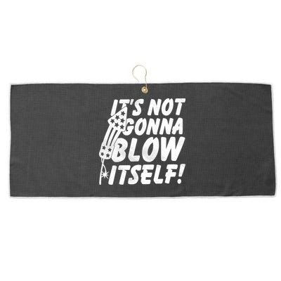 Its Not Gonna Blow Itself Firecracker Large Microfiber Waffle Golf Towel