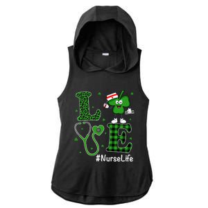 Irish Nurse Gift St Patricks Day Love Nurse Life Irish Cute Gift Ladies PosiCharge Tri-Blend Wicking Draft Hoodie Tank