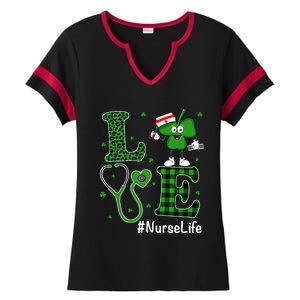 Irish Nurse Gift St Patricks Day Love Nurse Life Irish Cute Gift Ladies Halftime Notch Neck Tee