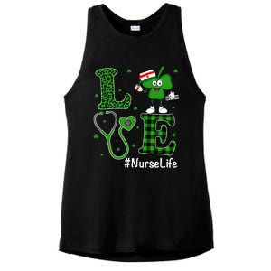 Irish Nurse Gift St Patricks Day Love Nurse Life Irish Cute Gift Ladies PosiCharge Tri-Blend Wicking Tank