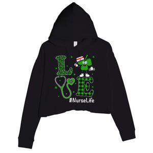 Irish Nurse Gift St Patricks Day Love Nurse Life Irish Cute Gift Crop Fleece Hoodie