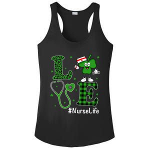 Irish Nurse Gift St Patricks Day Love Nurse Life Irish Cute Gift Ladies PosiCharge Competitor Racerback Tank