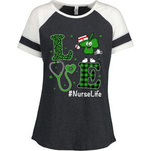 Irish Nurse Gift St Patricks Day Love Nurse Life Irish Cute Gift Enza Ladies Jersey Colorblock Tee