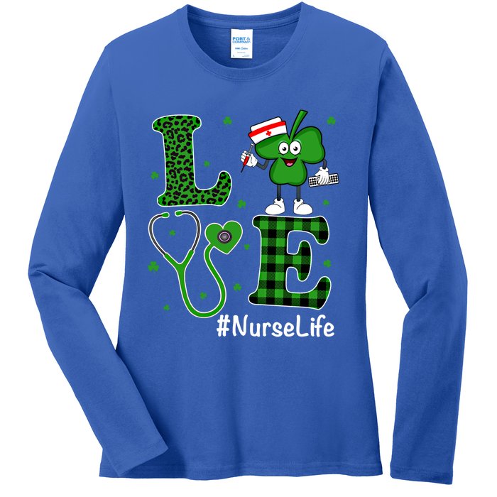 Irish Nurse Gift St Patricks Day Love Nurse Life Irish Cute Gift Ladies Long Sleeve Shirt