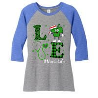 Irish Nurse Gift St Patricks Day Love Nurse Life Irish Cute Gift Women's Tri-Blend 3/4-Sleeve Raglan Shirt