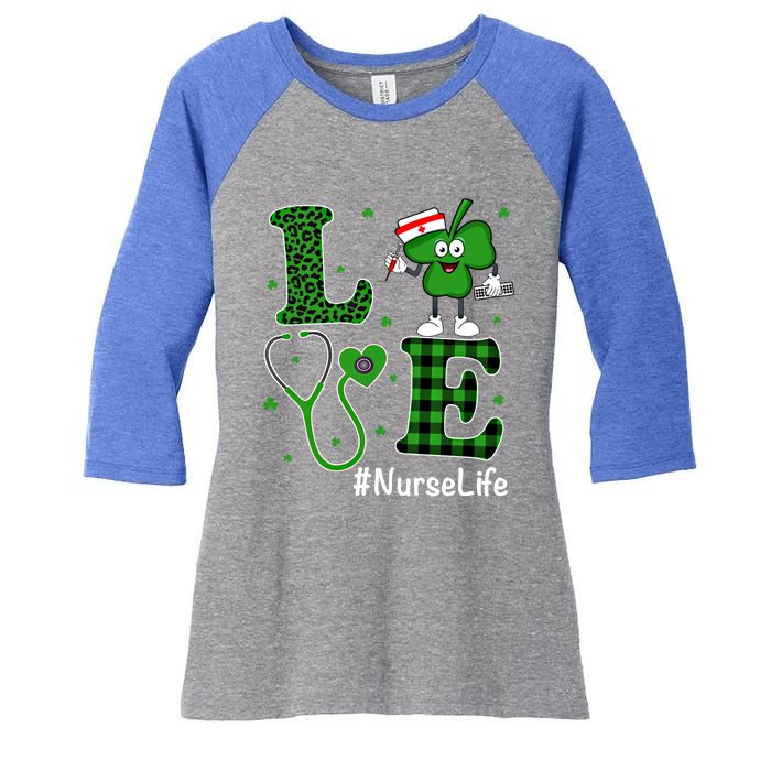 Irish Nurse Gift St Patricks Day Love Nurse Life Irish Cute Gift Women's Tri-Blend 3/4-Sleeve Raglan Shirt