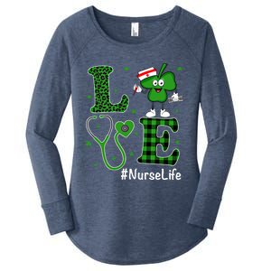 Irish Nurse Gift St Patricks Day Love Nurse Life Irish Cute Gift Women's Perfect Tri Tunic Long Sleeve Shirt