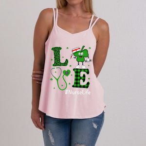 Irish Nurse Gift St Patricks Day Love Nurse Life Irish Cute Gift Women's Strappy Tank