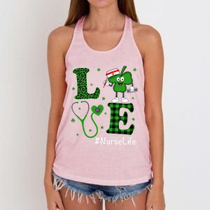 Irish Nurse Gift St Patricks Day Love Nurse Life Irish Cute Gift Women's Knotted Racerback Tank