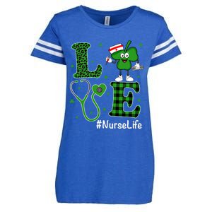 Irish Nurse Gift St Patricks Day Love Nurse Life Irish Cute Gift Enza Ladies Jersey Football T-Shirt