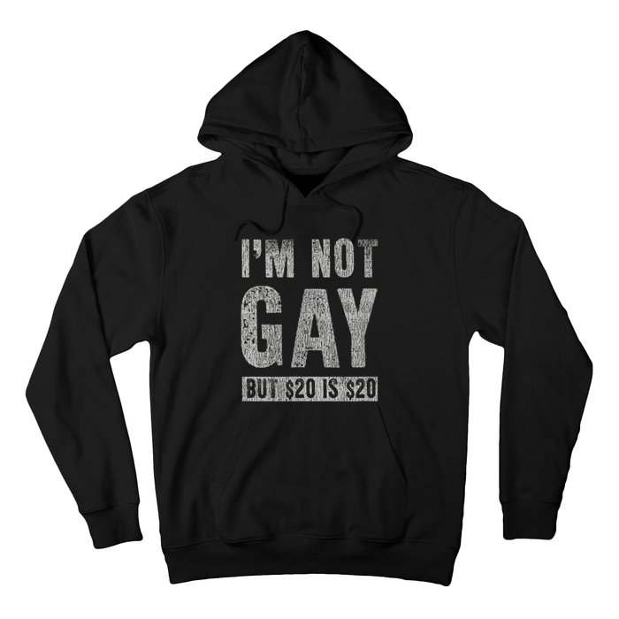 IM Not Gay But 20 Dollars Is 20 Dollars Funny Adult Hoodie