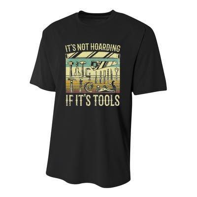 It's Not Hoarding If It's Tools Funny Woodworker Collector Youth Performance Sprint T-Shirt