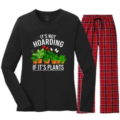 ItS Not Hoarding If Its Plants Women's Long Sleeve Flannel Pajama Set 