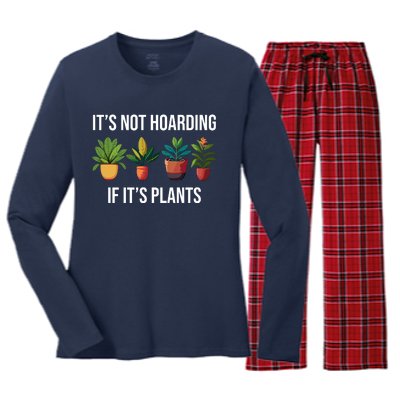 ItS Not Hoarding If Its Plants Women's Long Sleeve Flannel Pajama Set 