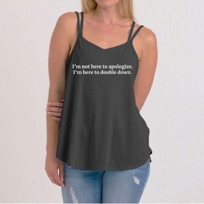 I’M Not Here To Apologize I’M Here To Double Down Women's Strappy Tank