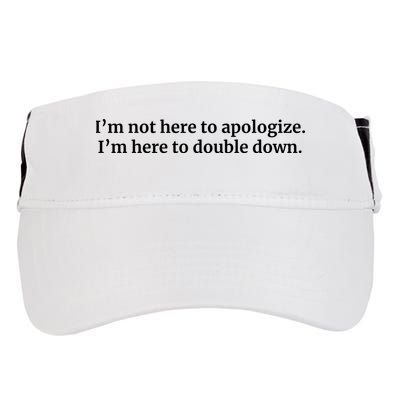 I’M Not Here To Apologize I’M Here To Double Down Adult Drive Performance Visor