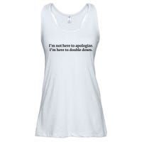 I’M Not Here To Apologize I’M Here To Double Down Ladies Essential Flowy Tank