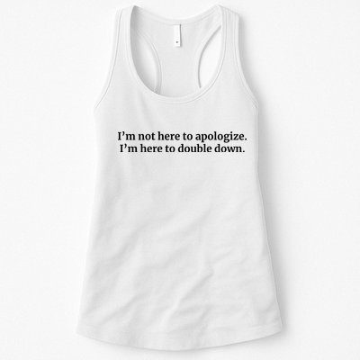 I’M Not Here To Apologize I’M Here To Double Down Womens Tank Top