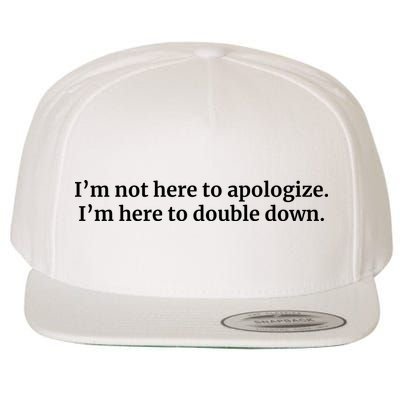 I’M Not Here To Apologize I’M Here To Double Down Wool Snapback Cap