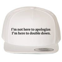I’M Not Here To Apologize I’M Here To Double Down Wool Snapback Cap