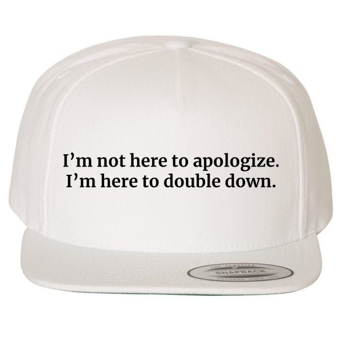I’M Not Here To Apologize I’M Here To Double Down Wool Snapback Cap