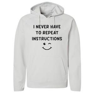 I Never Have To Repeat Instructions Teacher White Lie Party Performance Fleece Hoodie