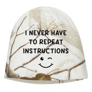 I Never Have To Repeat Instructions Teacher White Lie Party Kati - Camo Knit Beanie