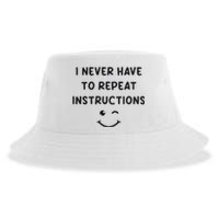 I Never Have To Repeat Instructions Teacher White Lie Party Sustainable Bucket Hat