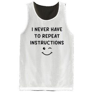 I Never Have To Repeat Instructions Teacher White Lie Party Mesh Reversible Basketball Jersey Tank