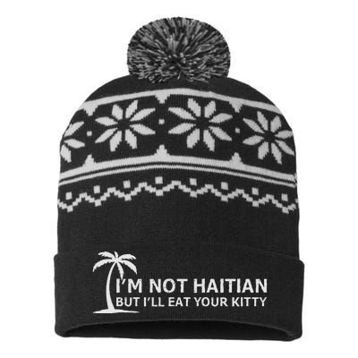 IM Not Haitian But ILl Eat Your Kitty Coconut Tree USA-Made Snowflake Beanie