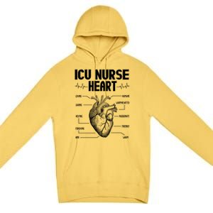 ICU Nurse Heart Premium Pullover Hoodie