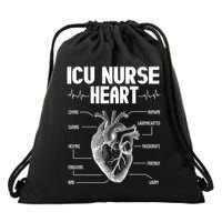 ICU Nurse Heart Drawstring Bag