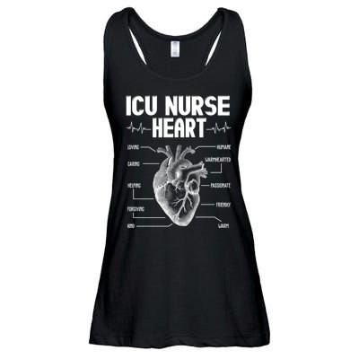 ICU Nurse Heart Ladies Essential Flowy Tank