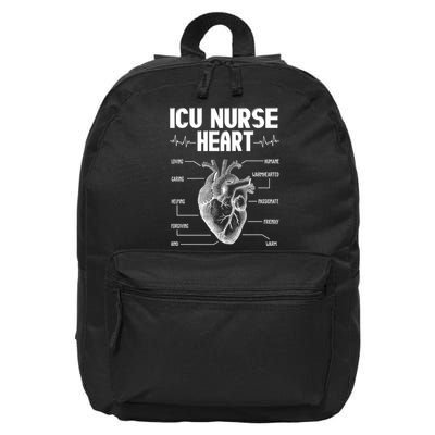 ICU Nurse Heart 16 in Basic Backpack
