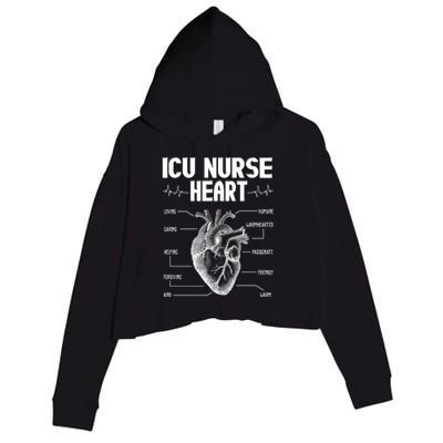 ICU Nurse Heart Crop Fleece Hoodie