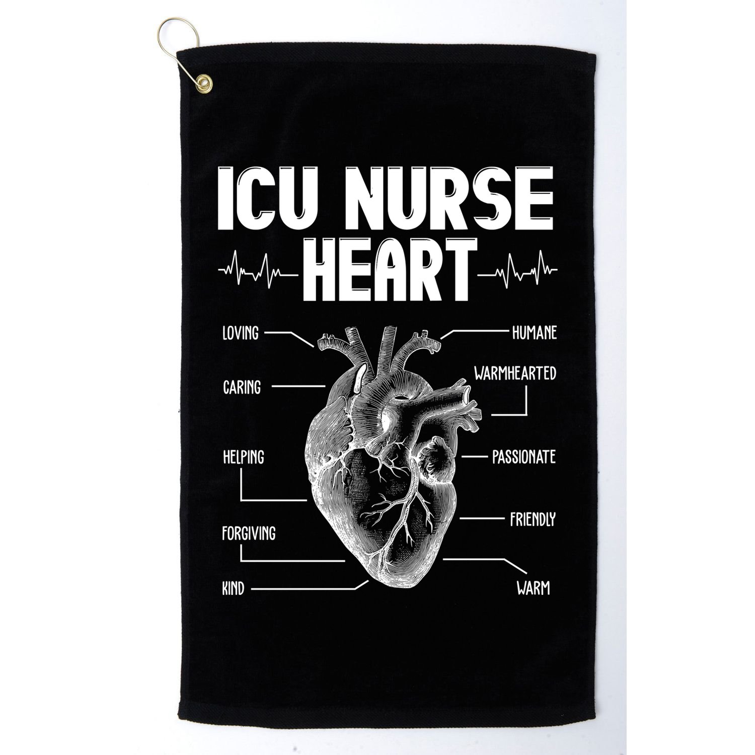 ICU Nurse Heart Golf Towel
