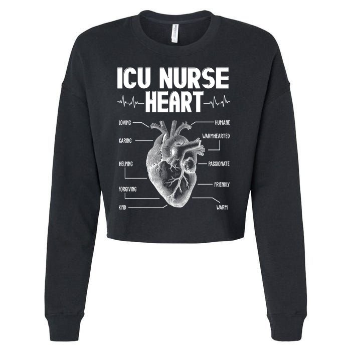 ICU Nurse Heart Cropped Pullover Crew