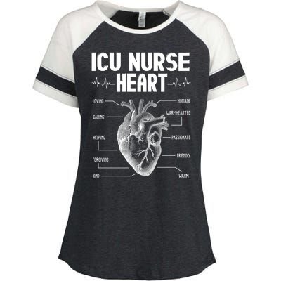 ICU Nurse Heart Enza Ladies Jersey Colorblock Tee