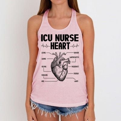 ICU Nurse Heart Women's Knotted Racerback Tank